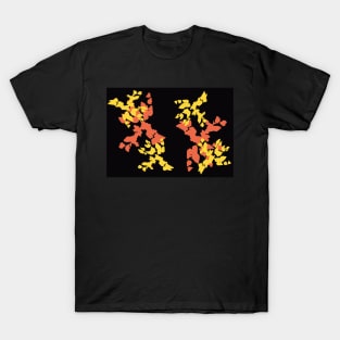 Pattern -  Autumn Leaves on Black T-Shirt